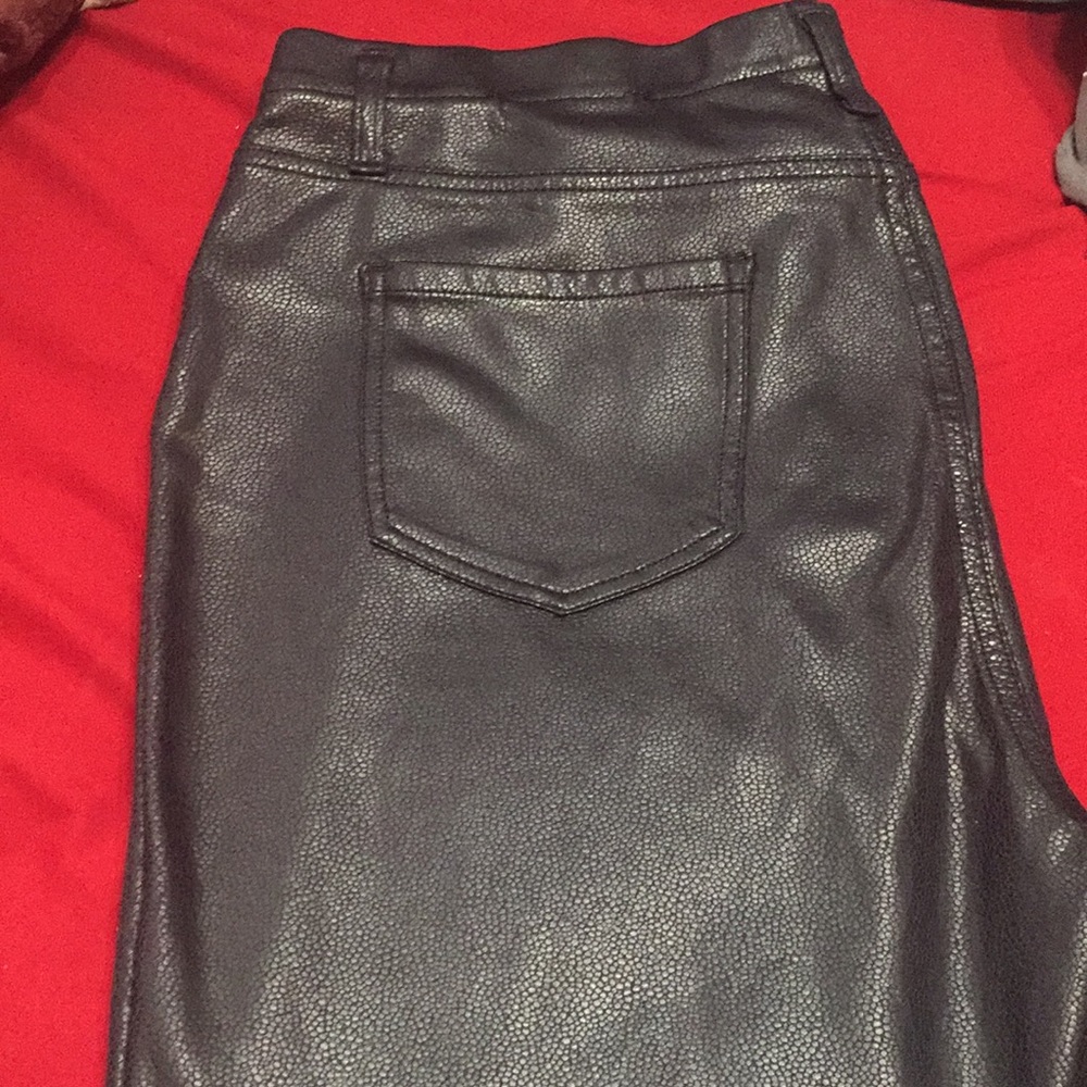 Black leather looking jeggings